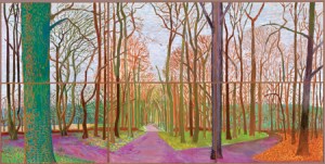 "Woldgate Woods, 30 March–21 April," oil on 6 canvases (36" x 48" each), 72" x 144"