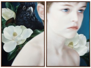 "Night Scented," 2014, oil on panel, 37" x 50" (dyptich)